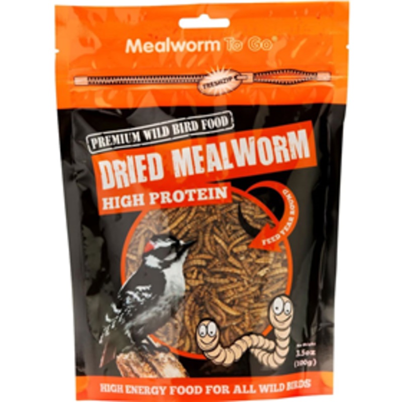Mealworms To Go Dried Mealworm Wild Bird Food 3.52oz