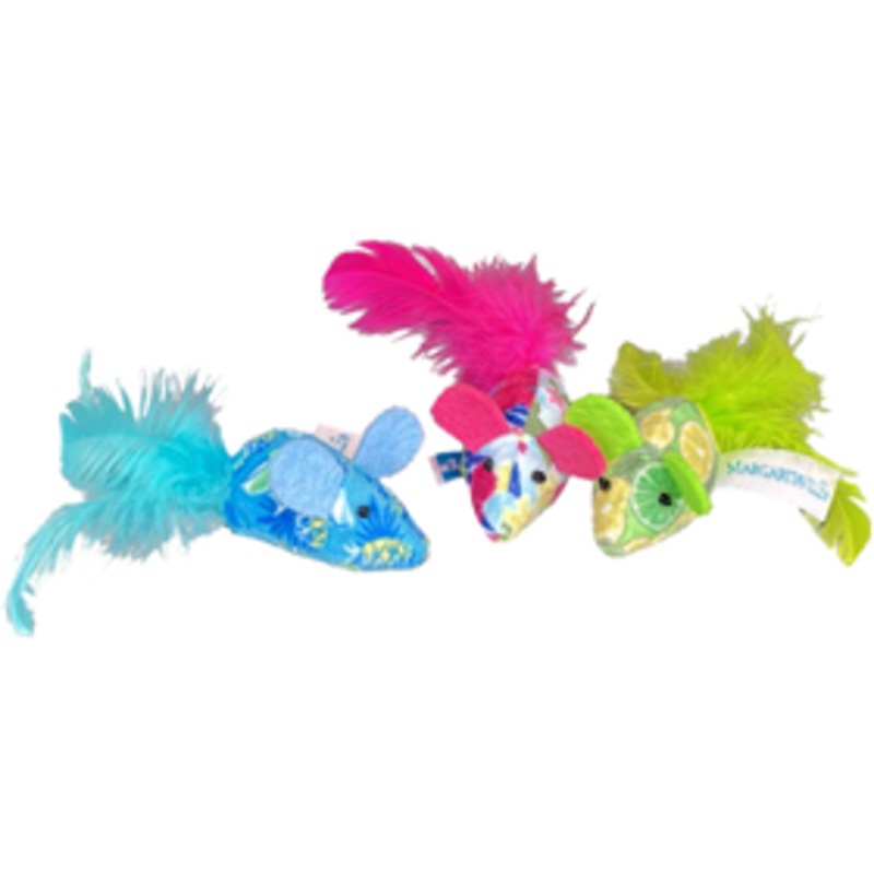 Multipet Margaritaville Mice Cat Toy 3pk