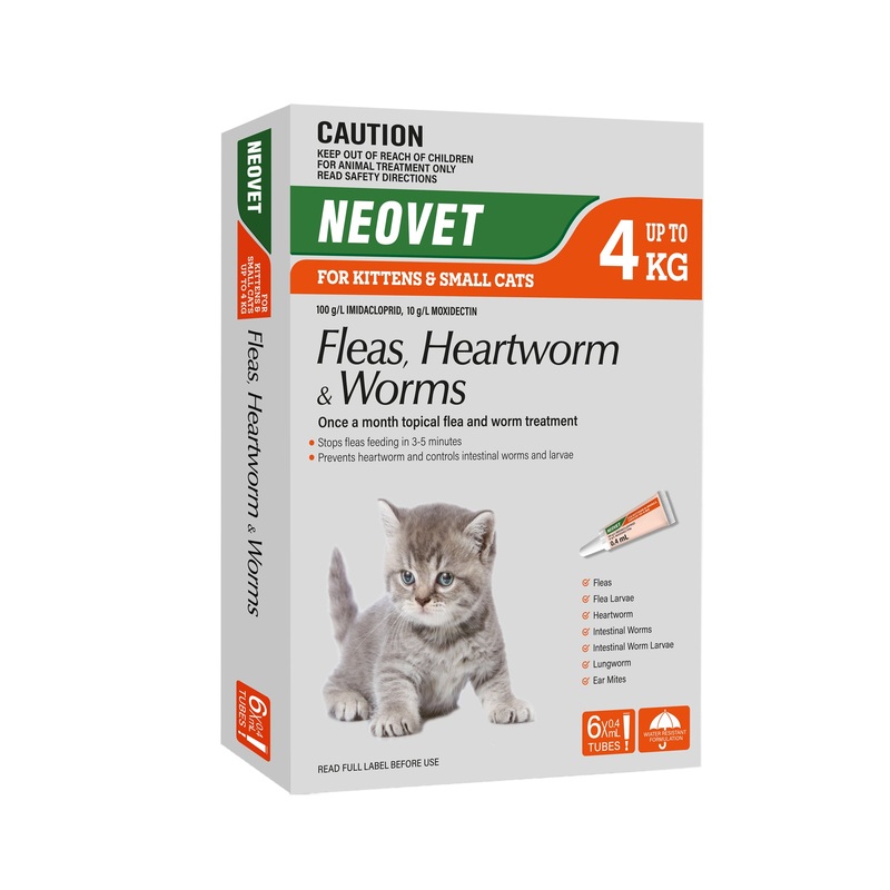 Neovet for Kittens & Small Cats (Fleas, Heartworm & Worms) up to 4kg