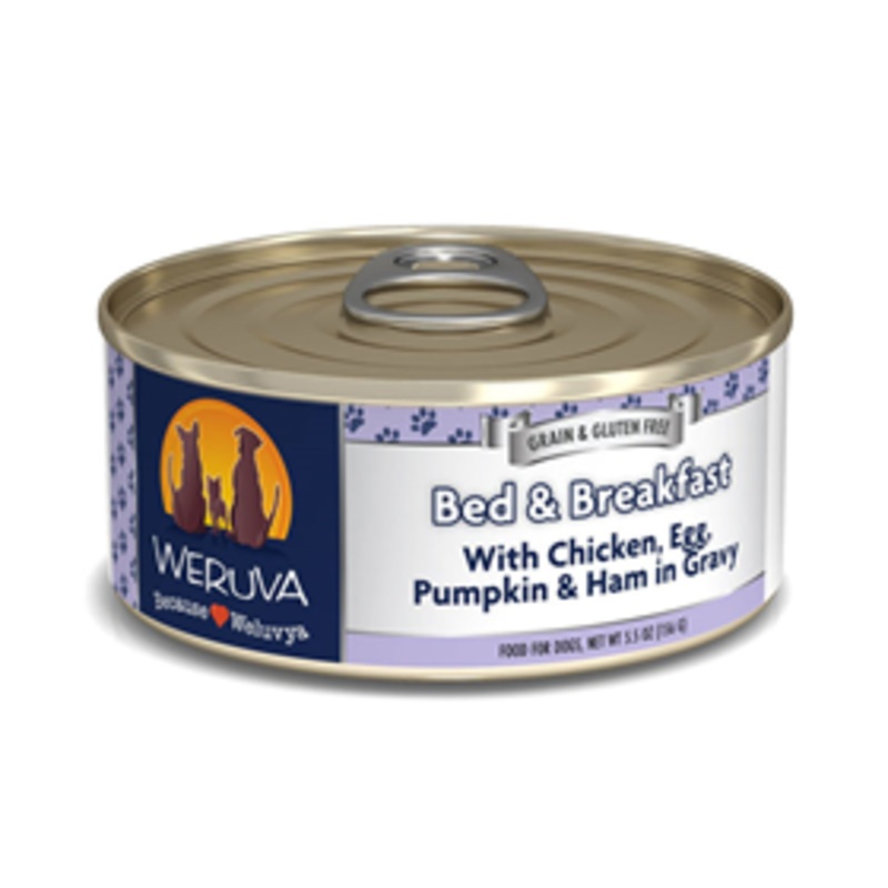 WERUVA Bed and Breakfast Chicken, Egg, Pumpkin & Ham in Gravy Dog Food 14 oz.