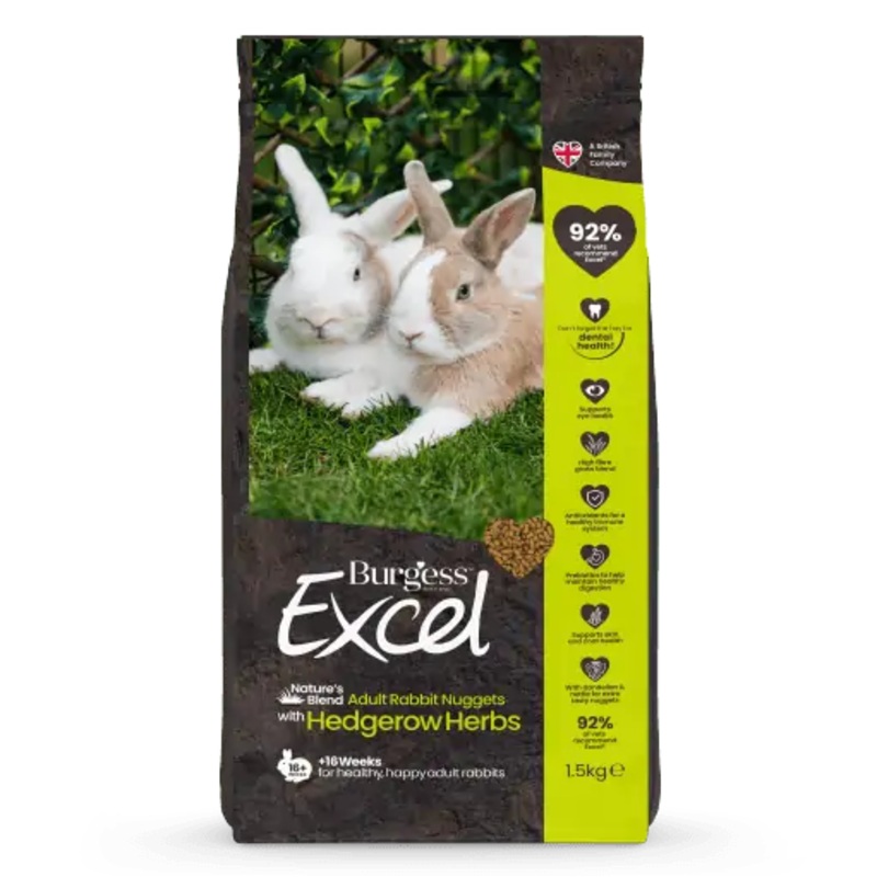 Burgess Excel Adult Nature’s Blend Rabbit Nuggets 1.5kg