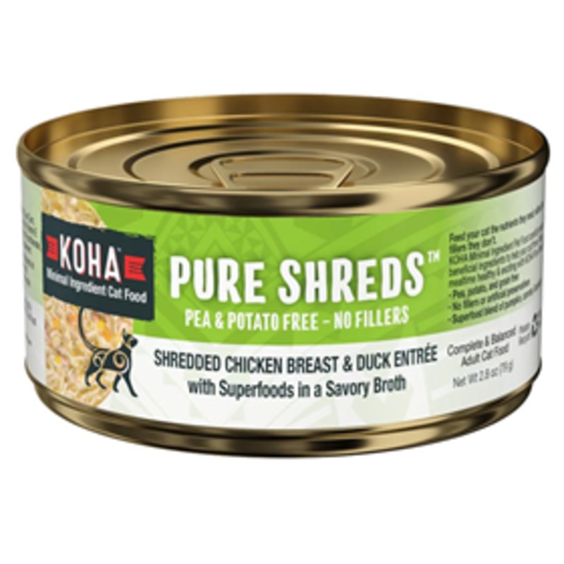 KOHA Pure Shreds Shredded Chicken Breast & Duck Entree for Cats