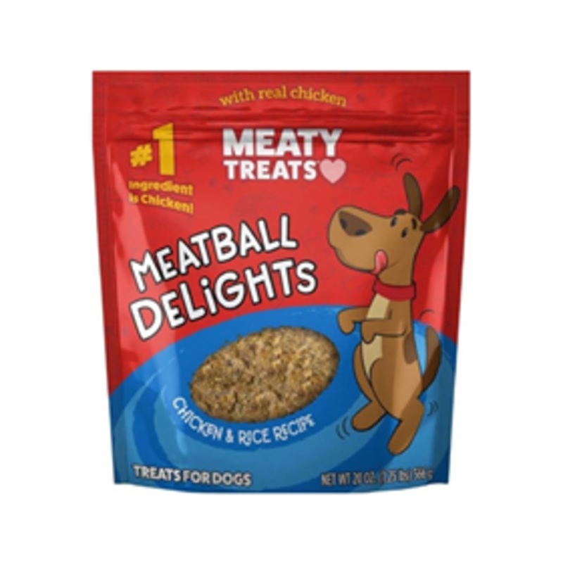 Meaty Treats Meatball Delights Chicken & Rice Recipe Treats for Dogs 20 oz.