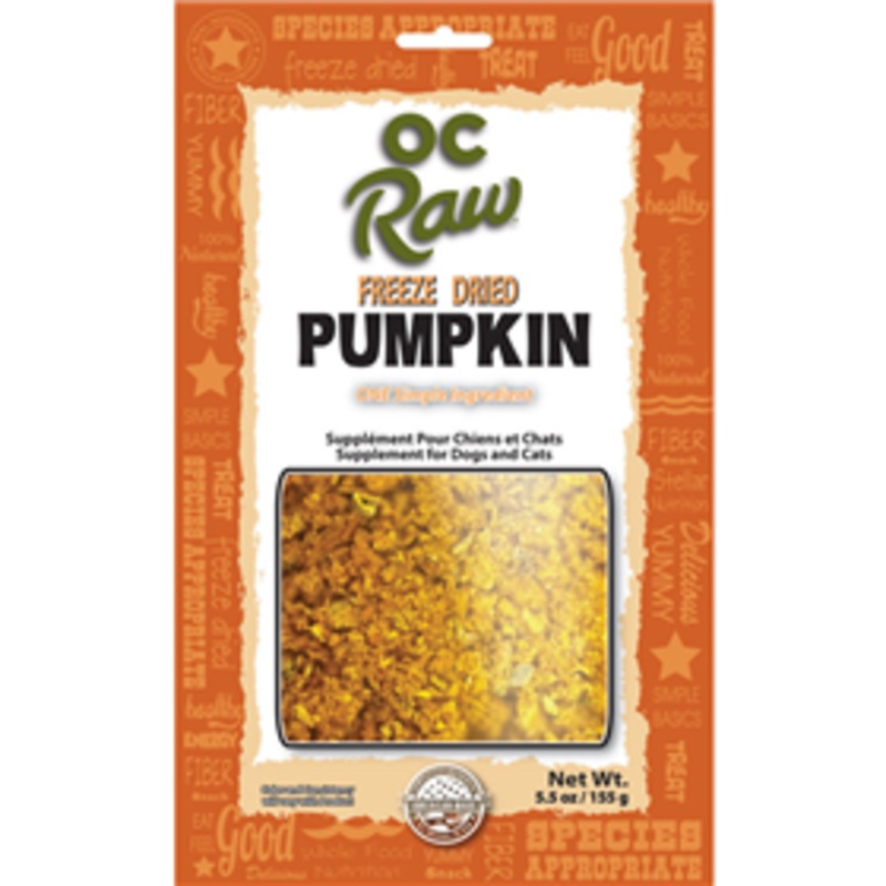 OC Raw Freeze Dried Pumpkin Supplement for Dogs & Cats 5.5 oz