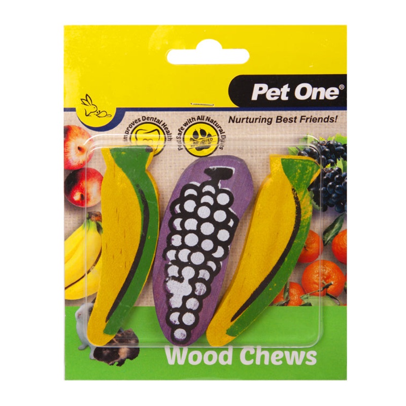 Pet One Wood Chews For Small Animals Medium 3pk