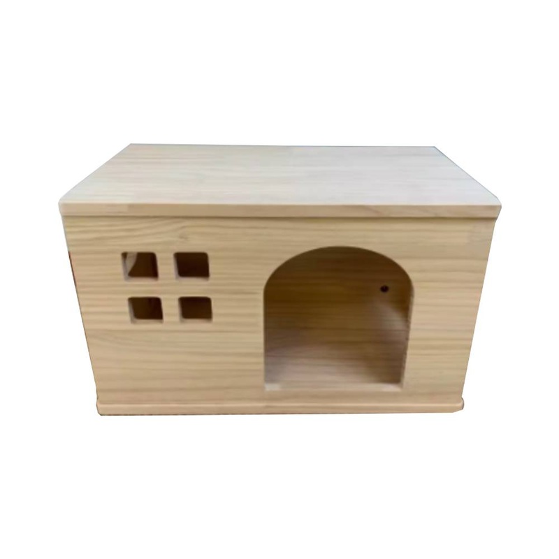 Solid Wood Pet House – Warm Home L (L60cm x B35cm x H35cm)