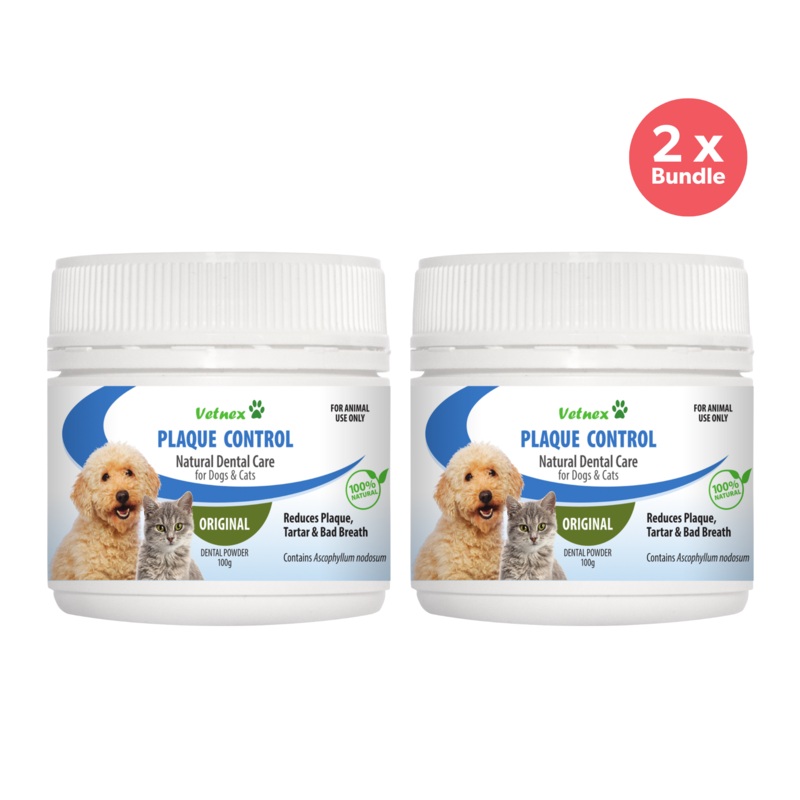 Vetnex Plaque Control Dental Powder Original for Dogs & Cats 100g x 2