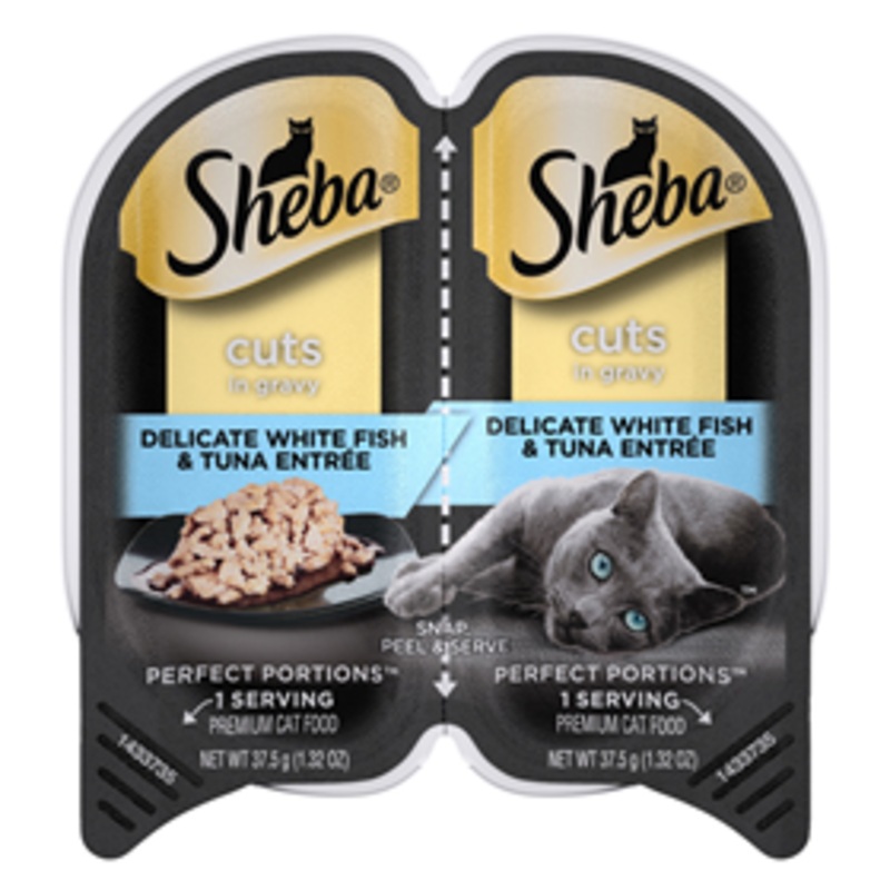 Sheba Perfect Portions Cuts in Gravy Whitefish & Tuna Entree 2pk