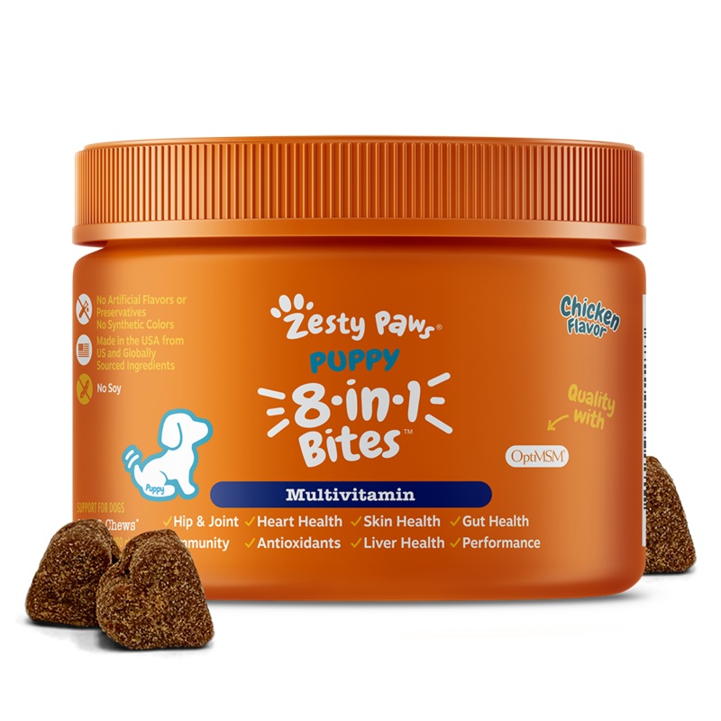 Zesty Paws Puppy 8-in-1 Multivitamin Bites Chicken 90soft chews