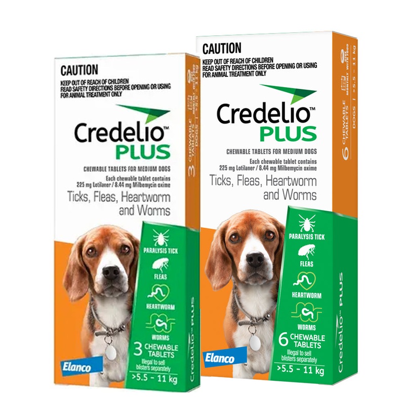 Credelio PLUS Chewable Tablets for Medium Dogs 5.5-11kg