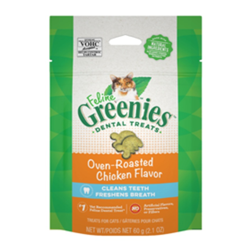 Feline Greenies Dental Treats Oven Roasted Chicken Flavor