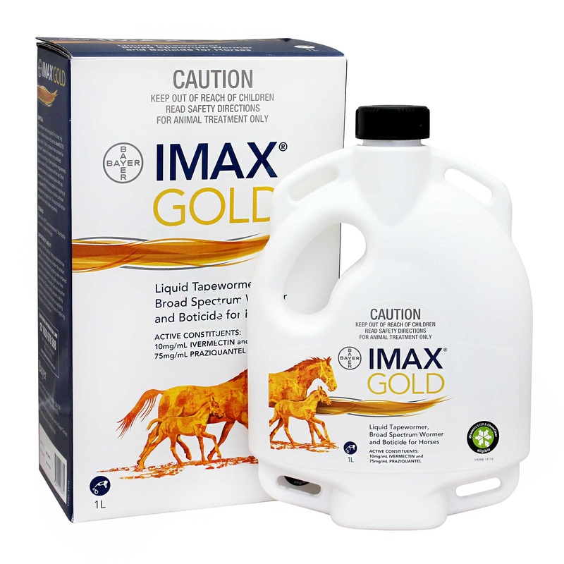 Imax Gold Broad Spectrum Wormer & Boticide for Horses 1L Studpack