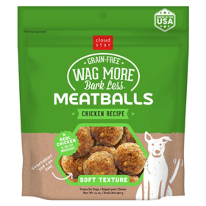 Wag More Bark Less Meatballs Chicken Recipe Dog Treats 14 oz