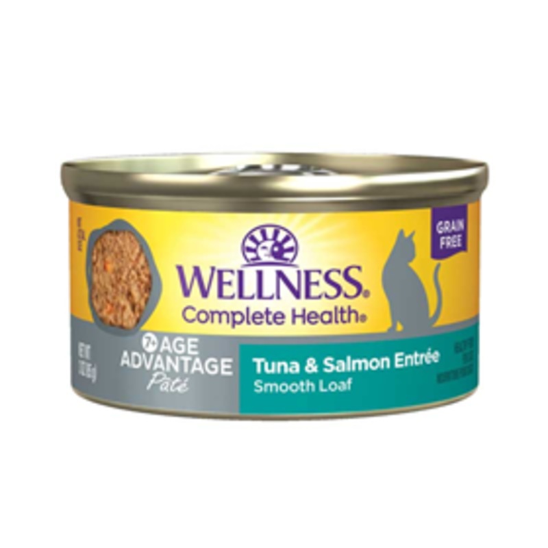 Wellness Complete Health 7+ Age Advantage Pate Tuna & Salmon Entree  Cat Food 3 oz.