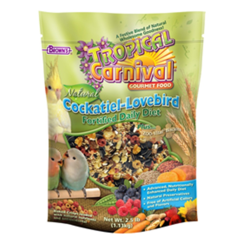 FM Brown’s Tropical Carnival With ZOO-Vital Biscuits Cockatiel Bird Food 2.5 Lb Bag