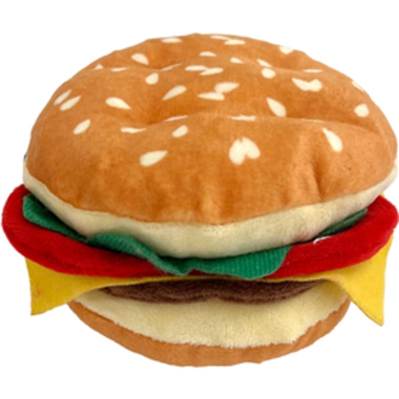 Shoreway Hamburger Plush Dog Toy