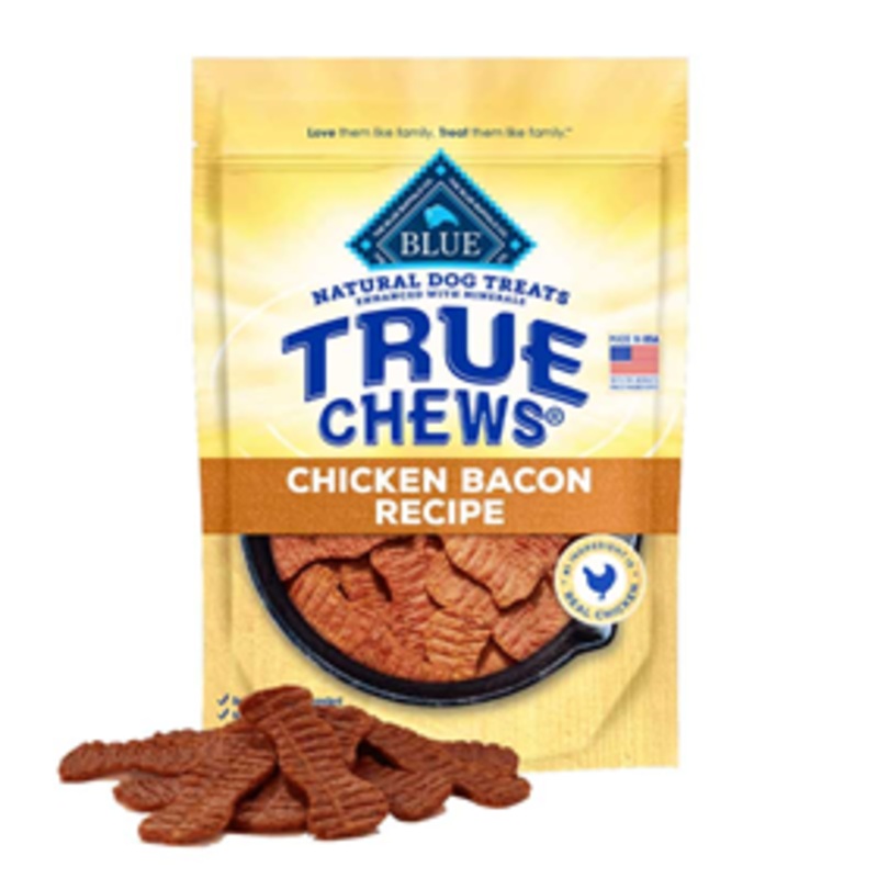 Blue Buffalo True Chews Premium Recipes Chicken Bacon Recipe Dog Treat 12 oz.