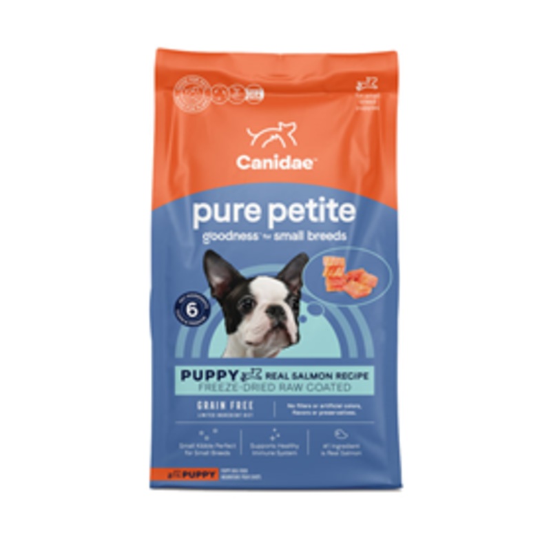 Canidae PURE Petite Puppy Real Salmon Recipe Freeze Dried Raw Coated Dog Food 4 lbs.