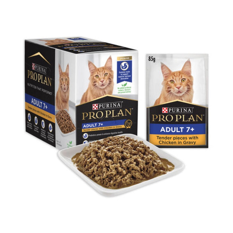 PRO PLAN Adult 7+ Chicken in Gravy Wet Cat Food 85g x 12
