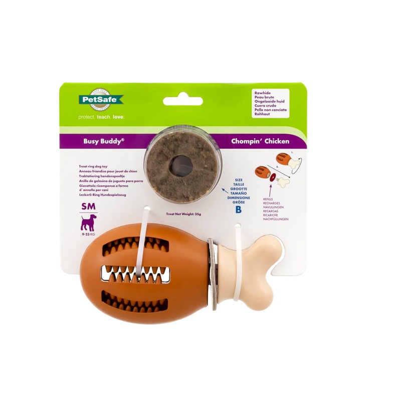 Busy Buddy Chompin’ Chicken Treat Ring Dog Toy