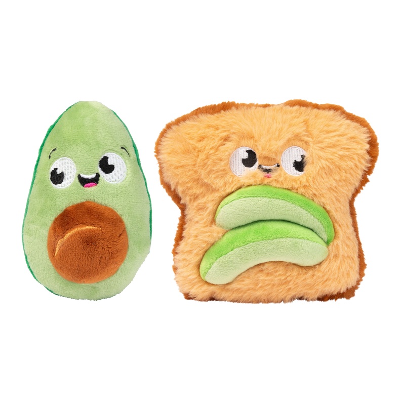 FuzzYard Avocado & Toast Dog Toy 2 Pack
