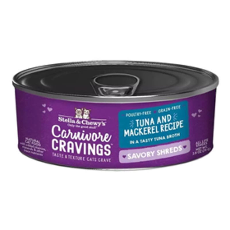 Stella & Chewy’s Carnivore Cravings Savory Shreds Tuna & Mackerel Recipe