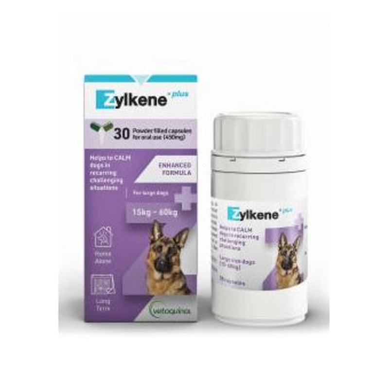 Zylkene Plus Calming Capsules for Large Dogs 15kg-60kg – 30 Capsules