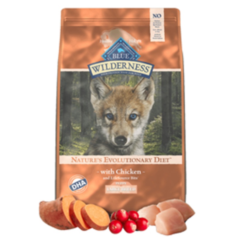 Blue Buffalo BLUE Wilderness  Chicken Recipe Large Breed Puppy Dry Dog Food, 24 lbs.