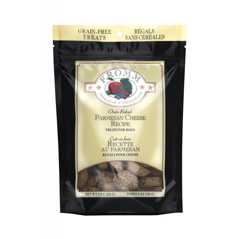 Fromm Four Star Grain Free Parmesan Cheese 8oz Bag of Dog Treats