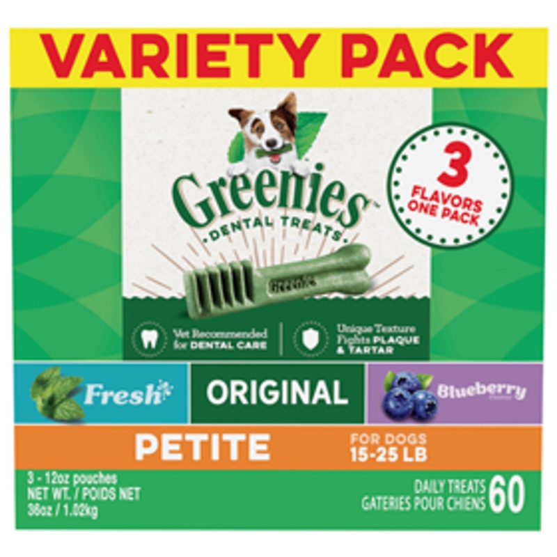 Greenies Variety Pack Petite for Dogs 15-25 lbs. 36 oz.