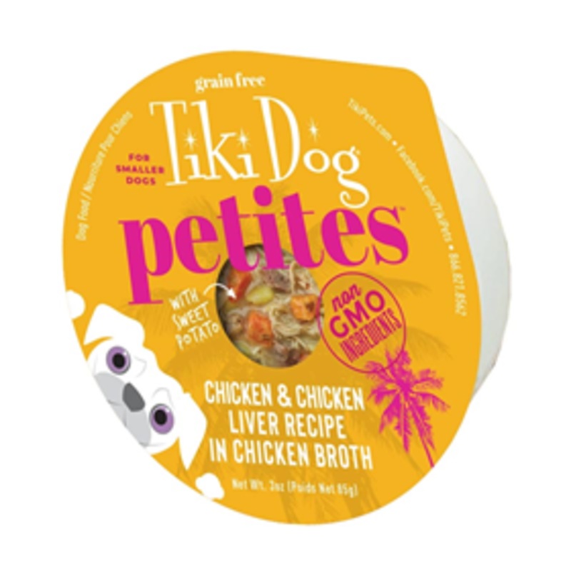 Tiki Dog Aloha Petites Chicken & Chicken Liver Recipe in Chicken Broth 3 oz.