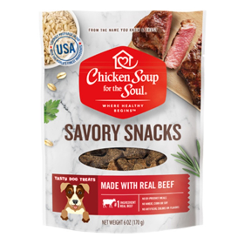 Chicken Soup for the Soul Savory Snacks Made with Real Beef Dog Treats 6 oz.