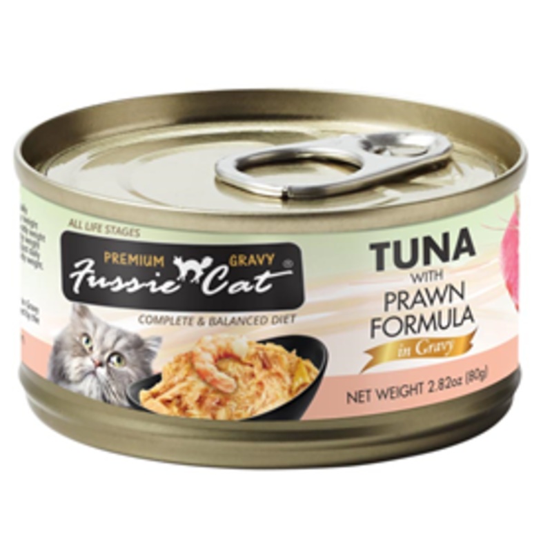 Fussie Cat Tuna with Prawn Formula in Gravy 2.82 oz.