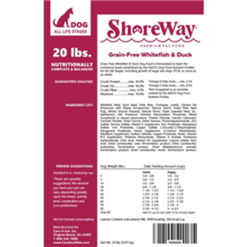 ShoreWay Grain Free Whitefish & Duck Dry Dog Food
