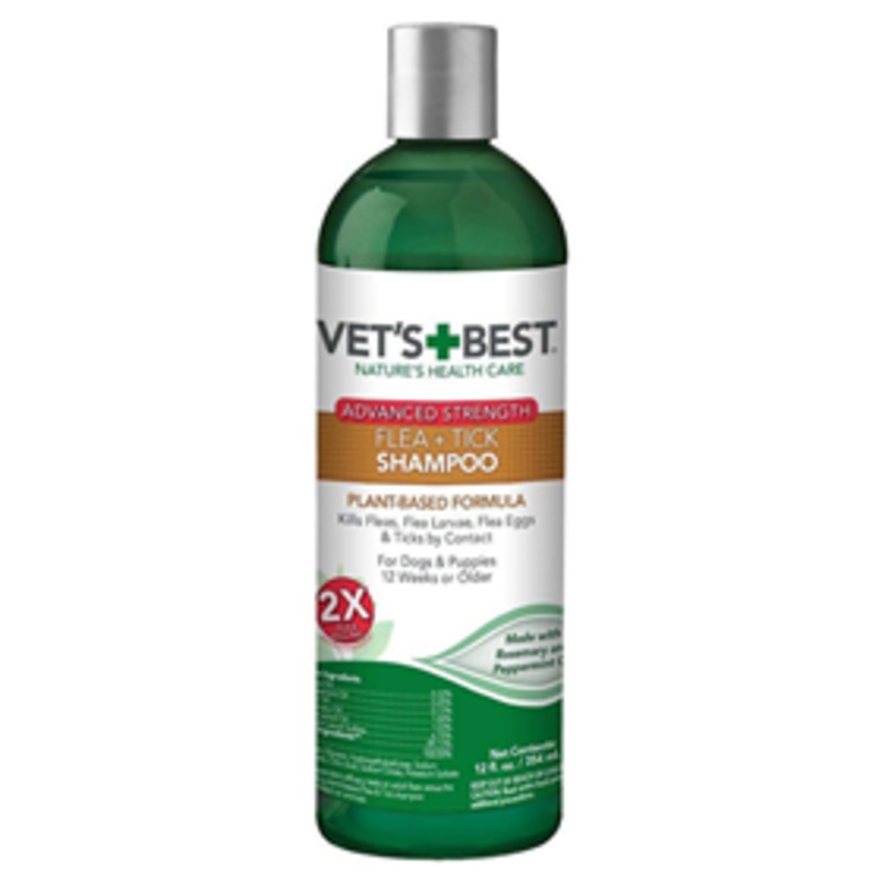Vets + Best Advanced Strength Flea + Tick Shampoo for Dogs & Puppies 12 oz