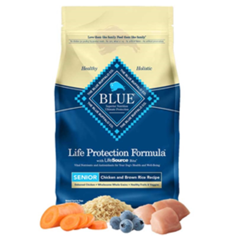 Blue Buffalo Chicken & Brown Rice Recipe for Large Breed Senior Dogs 30 lbs.