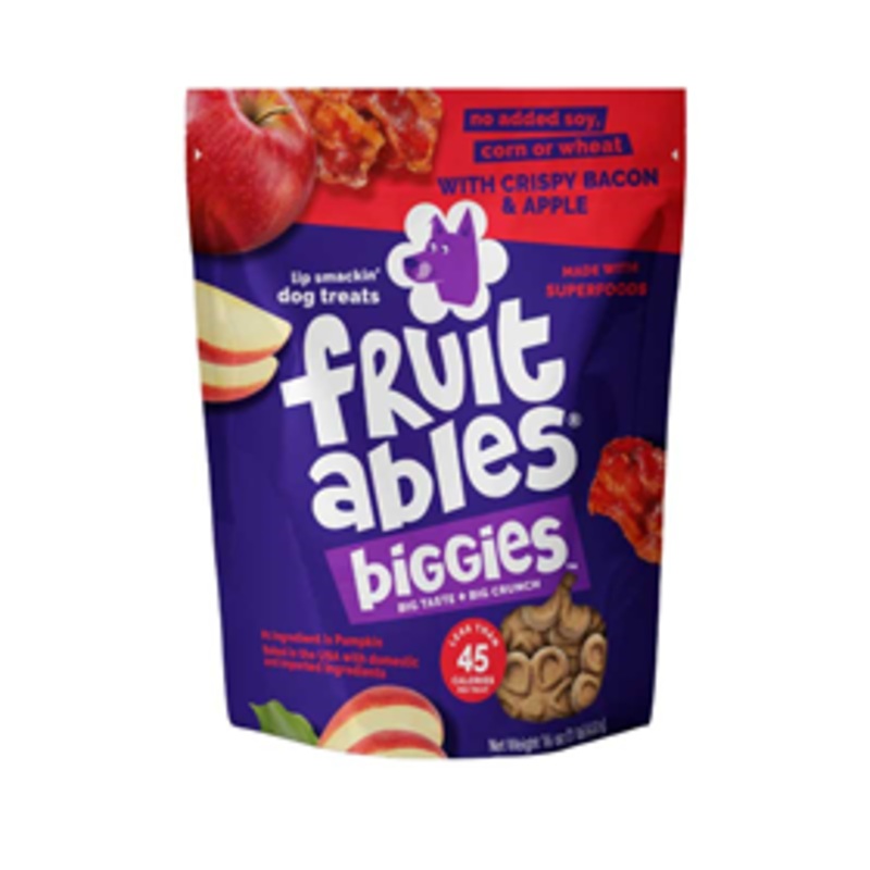 Fruitables Biggies Bacon & Apple Dog Treats 16oz