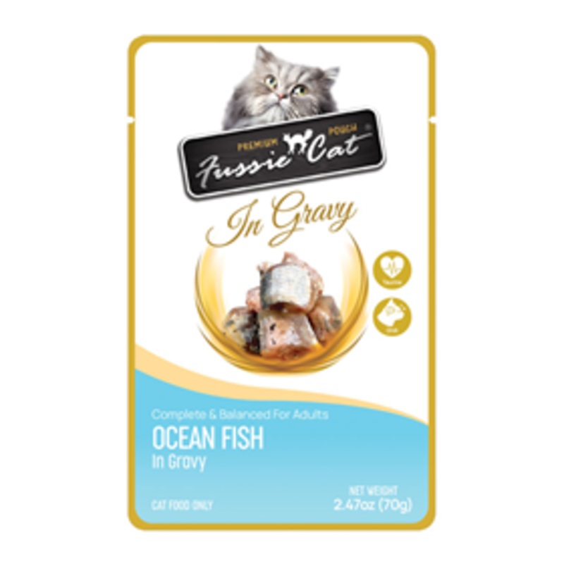 Fussie Cat Premium Pouches Oceanfish in Gravy 2.47oz