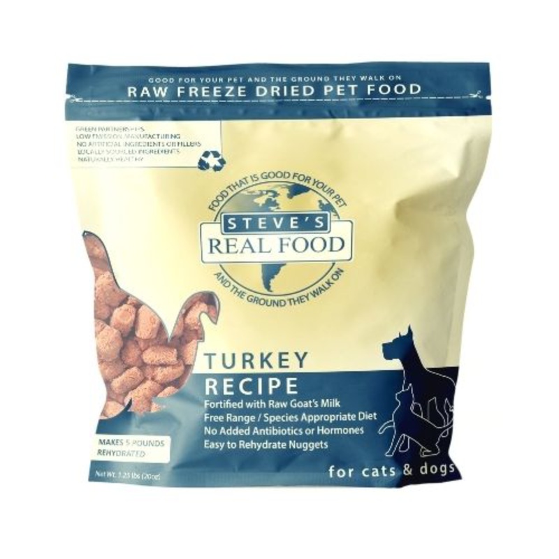 Steve’s Real Food Cats & Dogs Raw Freeze Dried Turkey 20oz