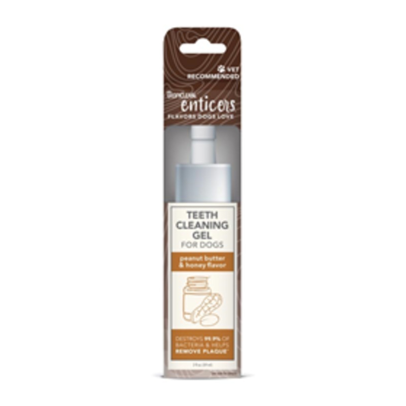 TropiClean Enticers Teeth Cleaning Gel for Dogs Peanut Butter & Honey Flavor 2oz