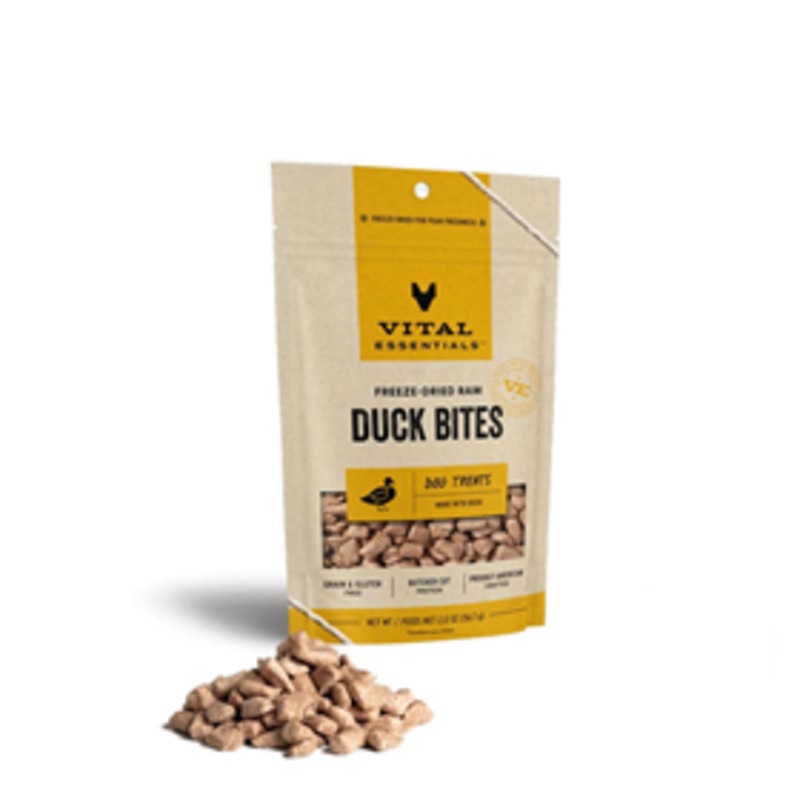 Vital Essentials Freeze-Dried Raw Duck Bites Dog Treats