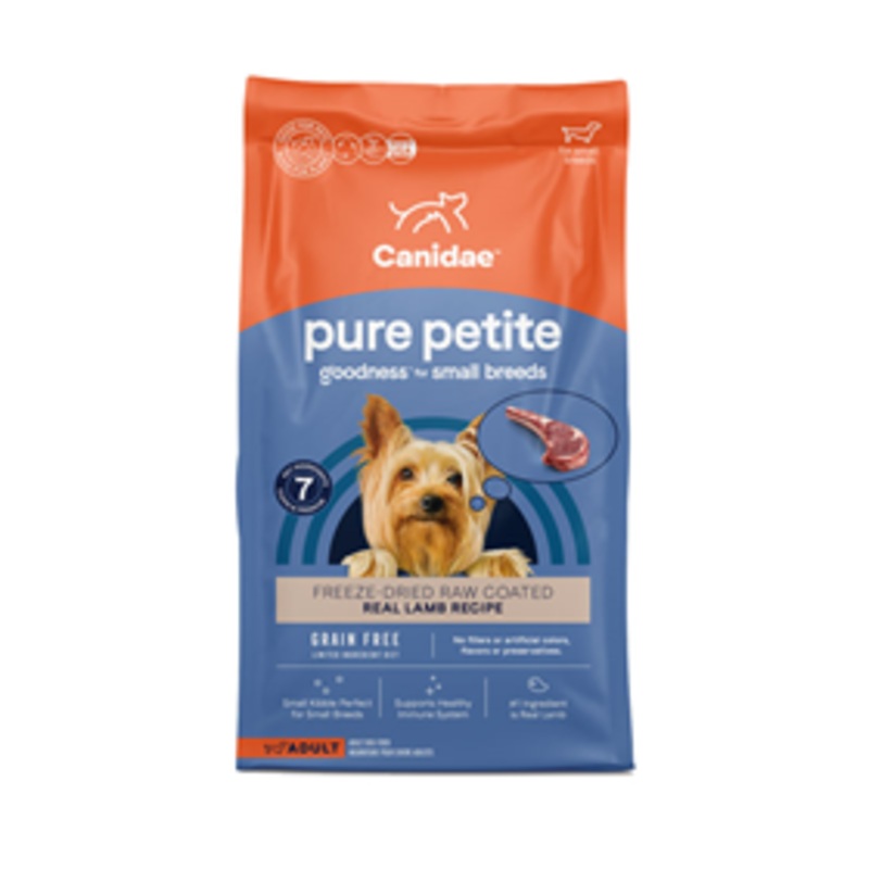 Canidae PURE Petite Real Lamb Recipe Freeze Dried Raw Coated Dog Food 4 lbs.