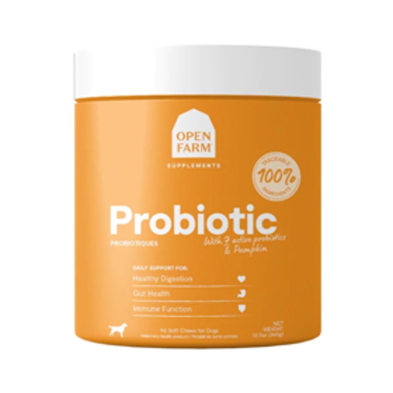 Open Farm Probiotic Supplement Chews for Dogs 90 ct