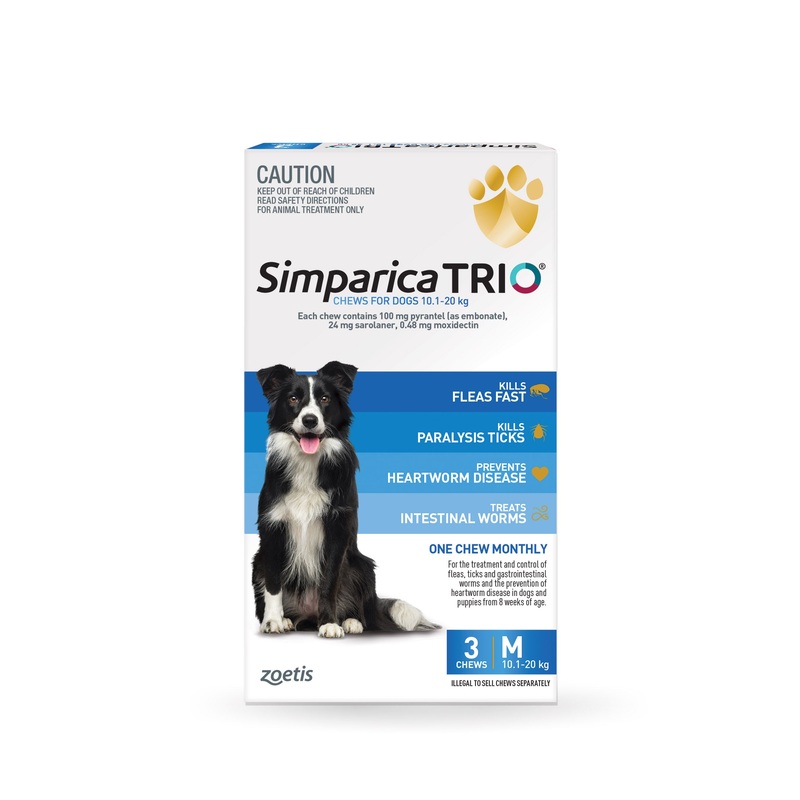 Simparica Trio Medium Dog Chews 10.1-20kg