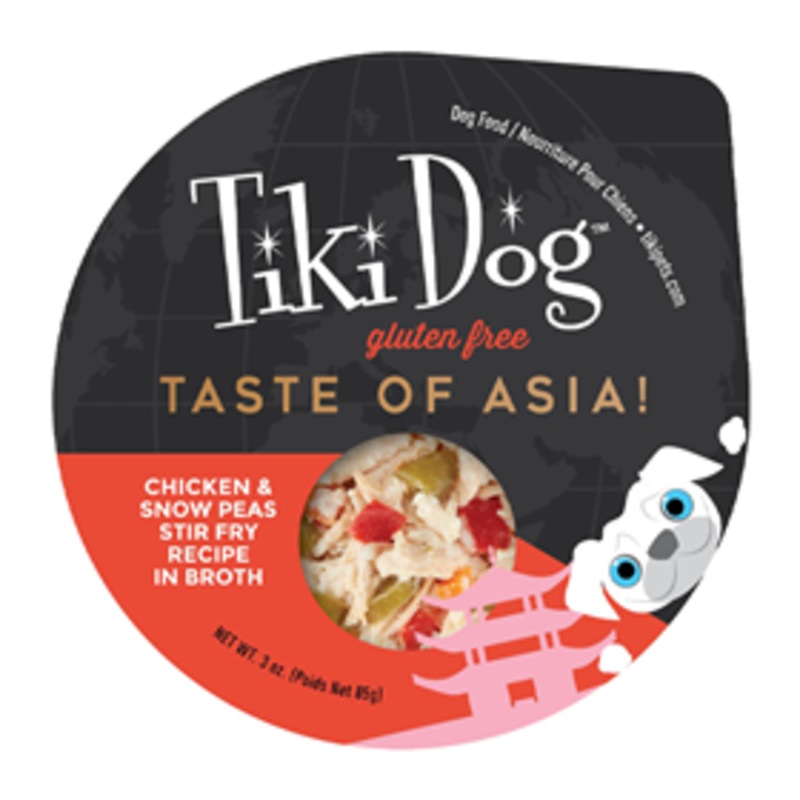 Tiki Dog Taste of Asia Chicken & Snow Peas Stir Fry Recipe in Broth 3 oz.