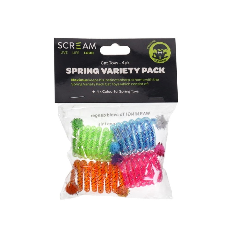 Scream Spring Variety Pack Cat Toys – 4 Pack
