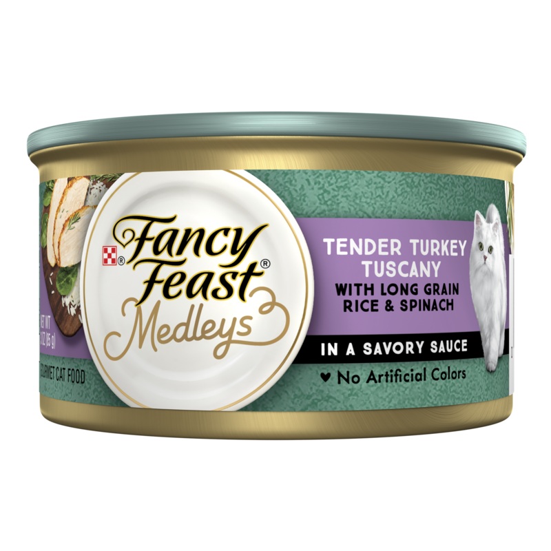 Fancy Feast Medleys Tender Turkey Tuscany With Long Grain Rice And Garden Greens Adult Wet Cat Food 85g x 24