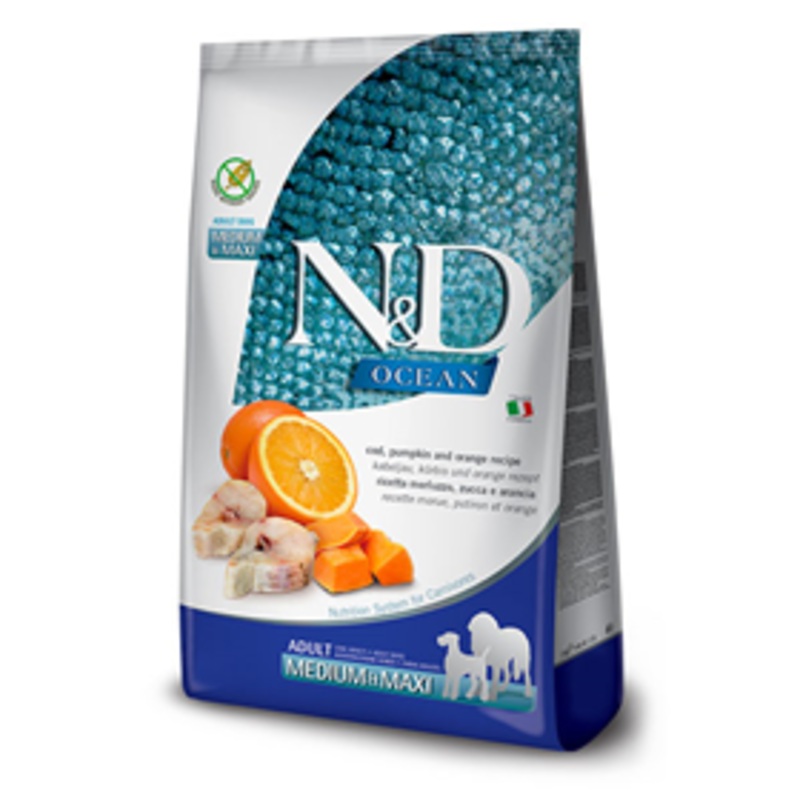 Farmina N&D Ocean Cod, Pumpkin and Orange Recipe for Adult Dog Medium & Maxi 26.4 lbs