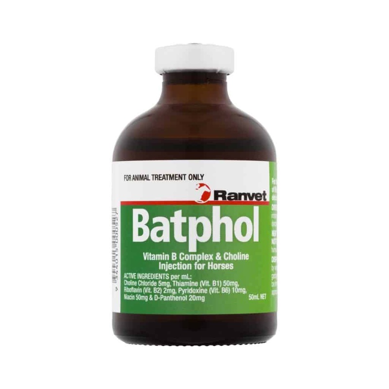 Ranvet Batphol Vitamin B Complex & Choline Injection for Horses 50mL