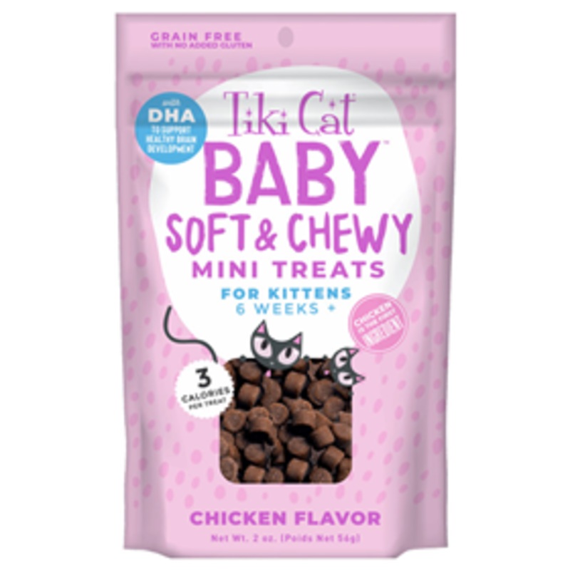 Tiki Cat Baby Soft & Chewy Mini Treats Chicken Flavor 2 oz